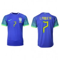 Brasilien Lucas Paqueta #7 Fußballbekleidung Auswärtstrikot WM 2022 Kurzarm